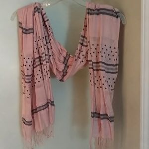 Maurices pink & navy cotton scarf